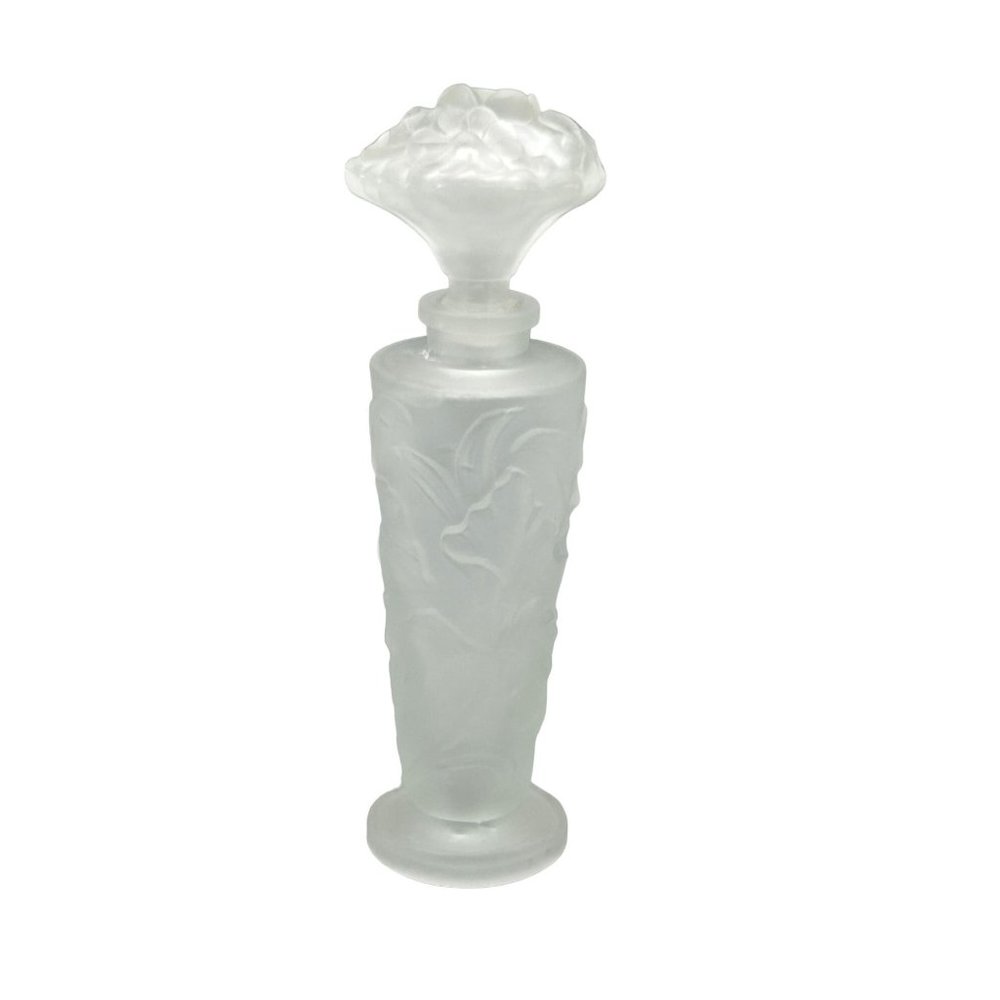 Frosted Art Glass Perfume Bottle Made in France Sabino Orchidees Scent Bottle